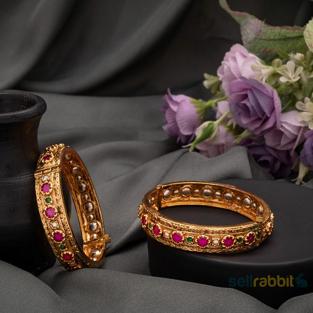 Sellrabbit Gold Plated Openable Kada. SKU-AB-10007