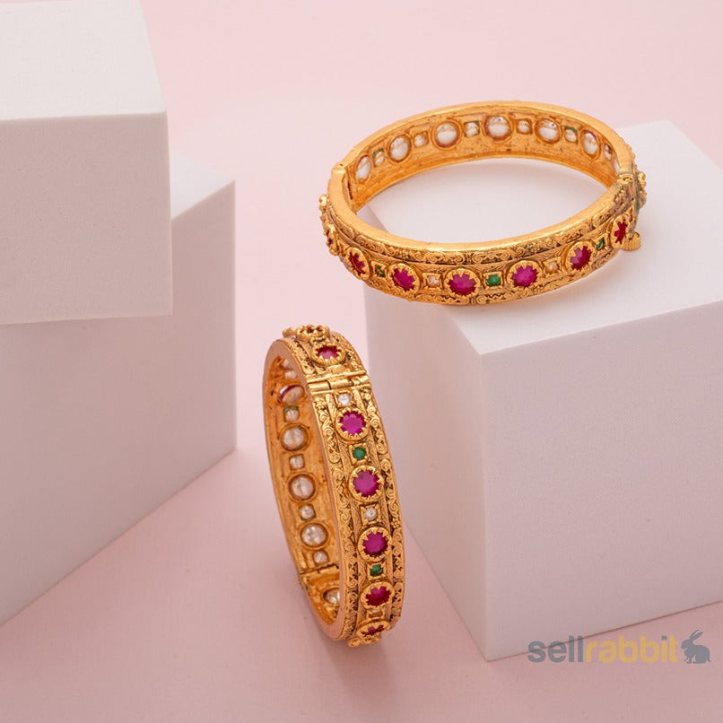 Sellrabbit Gold Plated Openable Kada. SKU-AB-10007