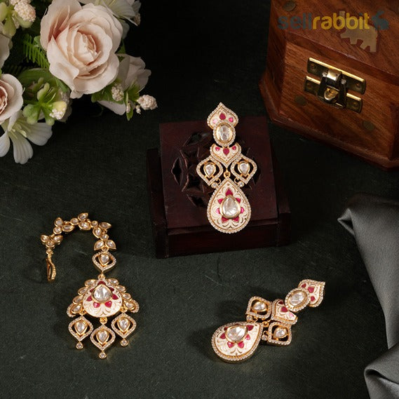 Sellrabbit Kundan Meena Set. SKU-KS-10020