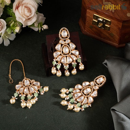 Sellrabbit Kundan and Moti Set. SKU-KS-10025