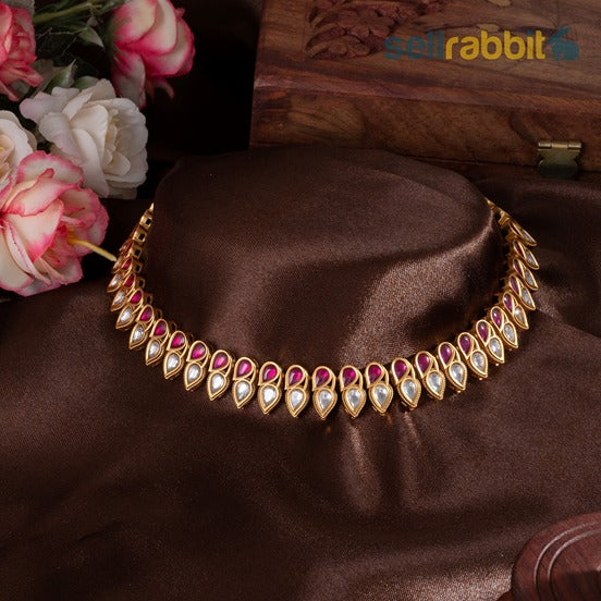 Sellrabbit Gold Plated Kundan Set. SKU-KS-10046