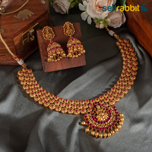 Sellrabbit Gold Plated Temple Necklace Set. SKU-AB-10070