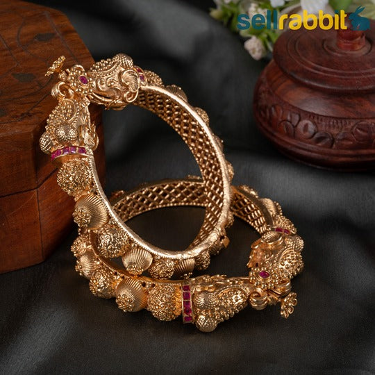 SellRabbit's Gold-Plated Openable Kada. SKU-AB-10089