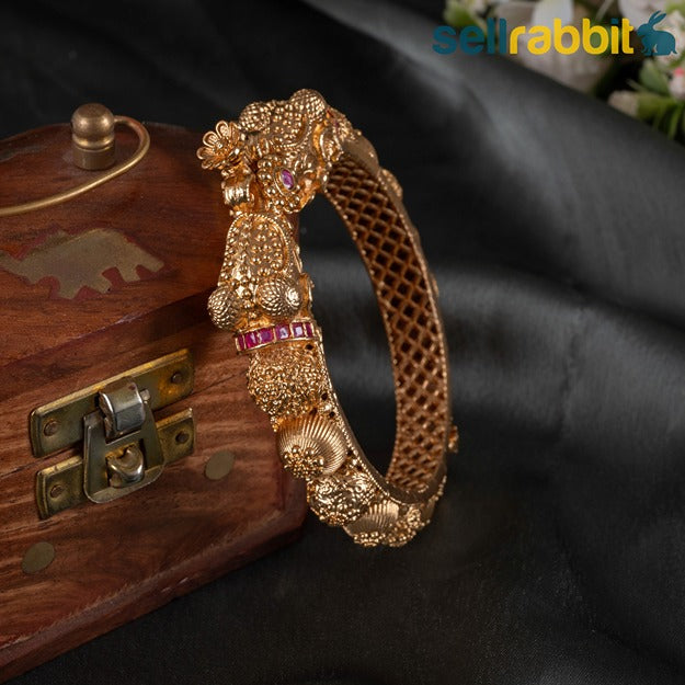 SellRabbit's Gold-Plated Openable Kada. SKU-AB-10089