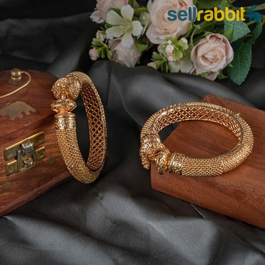 SellRabbit's Gold-Plated Openable Kada. SKU-AB-10090