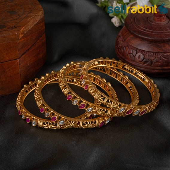 Sellrabbit Gold Plated Bangles. SKU-AB-10094