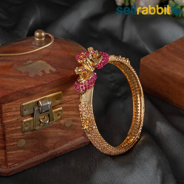 SellRabbit's Gold-Plated Openable Kada. SKU-AB-10107