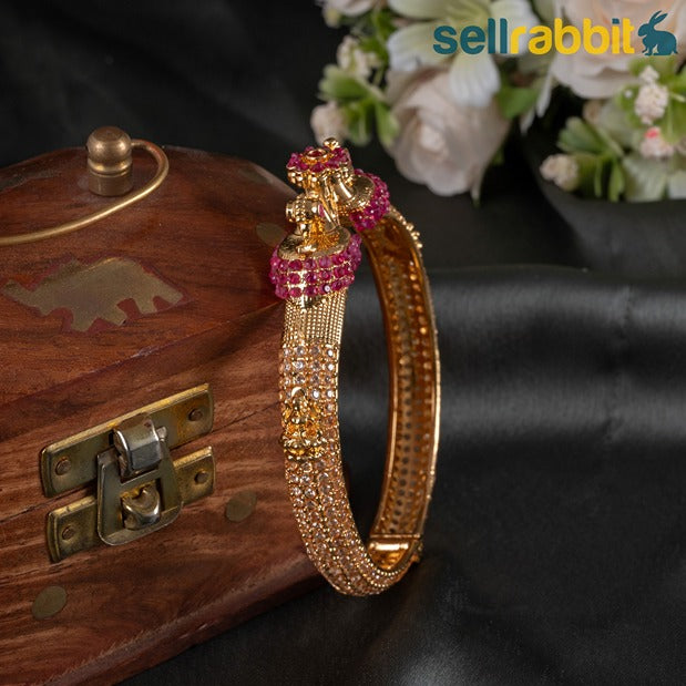 SellRabbit's Gold-Plated Openable Kada. SKU-AB-10107