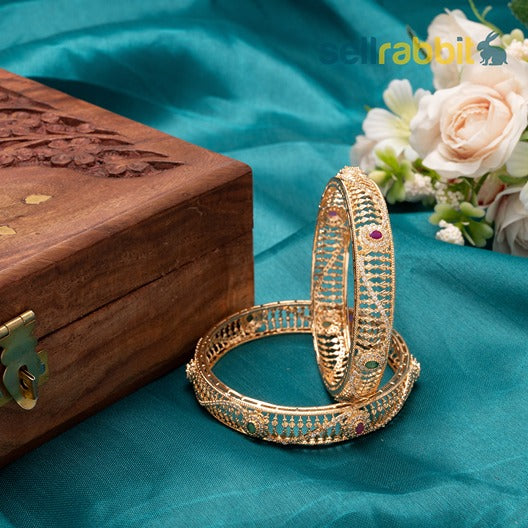 Sellrabbit AD Ruby Bangles/Kada. SKU-AB-8395